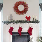 24 Inch Winter Christmas Large Sugar Red Berries Wreath for Front Door, Xmas Red Berry Wreaths for Indoor Outdoor, Winter Holiday Home Decor Wreath - Image 4
