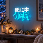 Hello Winter Neon Signs for Wall Decor Snowflake Neon Light Sign Hello Winter Signs Dimmable Hello Winter Led Signs for Bedroom Wall Home Christmas Winterly Party Decor Gift - Image 5