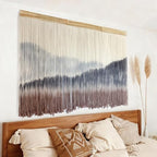 AKSWSHO Large Dip-Dye Macrame Wall Hanging Tapestry 59"x38" Boho Decor - Image 3