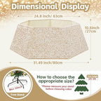 Champagne Gold Tree Collar 31.49 Inch Sequin Foldable Christmas Tree Ring Velvet Tree Skirt Cover for 9ft Xmas Pencil Tree Holiday Decor - Image 5