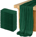 12 Pack Cheesecloth Table Runner 10Ft Christmas Gauze Boho Table Runners for Wedding Decor Bridal Shower Decorations Baby Shower Party(35" x 120")(Emerald Green) by Home