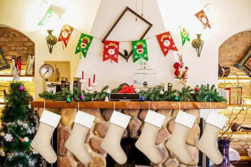 18" Burlap Christmas Stockings Bulk Plain Xmas Neutral Stockings for Fireplace Hanging,Pack 14 - Image 3