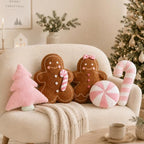 Geelin 5 Pcs Christmas Throw Pillows Gingerbread Xmas Tree Snowflake Candy - Image 2