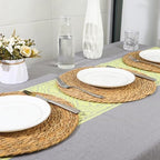 12" Round Woven Placemats Set of 12, Boho Rattan Chargers - Image 6