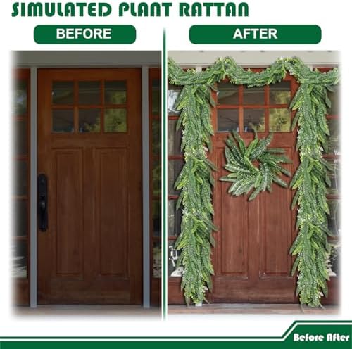 Fake Hanging Plants 6Pc-20 Artificial Ivy Vines, UV Resistant Greenery Ivy Leaves Garland with Flowers for Wedding Outdoor Decoration Home Indoor Wall Décor - Image 2