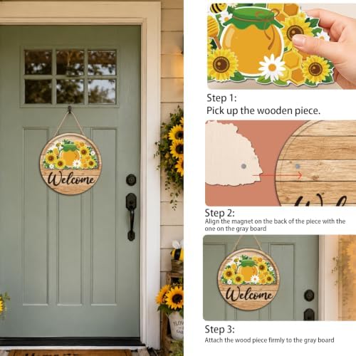 17PCS Interchangeable Welcome Sign for Front Door - Image 3