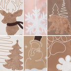 GEX Christmas Stockings 5 Pack for Family Soft Pleather with Rope Stitch Embroidery Large 20" Faux Fur Boho Rustic Farmhouse Country Stockings for Xmas Fireplace Decoration (Set of 5) - Image 3