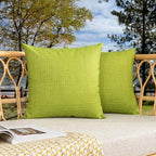 Kevin Textile Outdoor Waterproof 26”x26” Pillow Covers 2 Pack, Green by KevinTextile