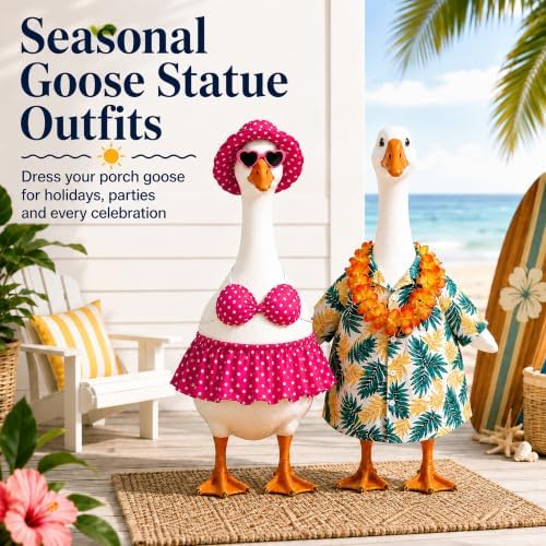 Kooterfun 12 Set Holiday Porch Goose Outfits for 23 Inch Goose Statue - Image 4