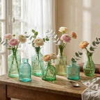 15Pcs Assorted Vintage Bud Vases, Colorful Glass Small Vases Bulk - Image 7