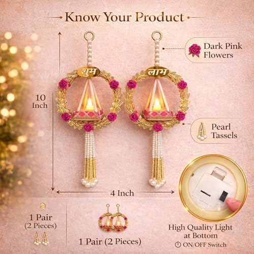 Divyakosh Diwali Decorations Butterfly Shubh Labh (1 Pair) for Door Tags/Shoon/Sohn | Diwali Decor for Home & Door Hanging Decorative Items | Pooja Room Decorations Item | Decorative Items| - Image 4