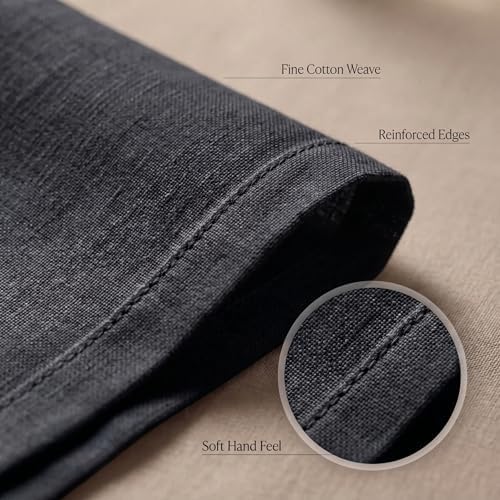 Urban Villa Cloth Napkins Cotton 20x20 (Set of 12) Black/White - Image 5