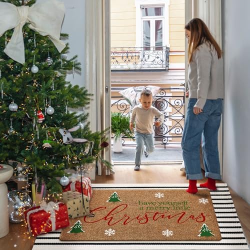 Moucuny 2 Pcs Christmas Outdoor Mat, Non Slip - Image 2