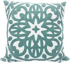 Alysheer Embroidered Decorative Throw Pillow Cover 20"x 20", 1pc Aqua Blue by Alysheer