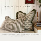 Palm & Loom 100% Cotton Linen Cushion Cover - Aira Decorative Throw Pillow Case with Moss Green & Grey with Ruffle - Modern Traditional Living Room, Bedroom Pillow Cover (Dara, 20" x 20" (Pack of 1)) - Image 7