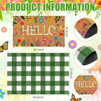 Drydiet 2 Pcs Floral Layered Doormats Spring Coir Welcome Mat - Image 2