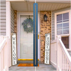 Surfapans Outdoor Welcome Sign for Front Porch 2 Sided 45"X9" Wood White - Image 6
