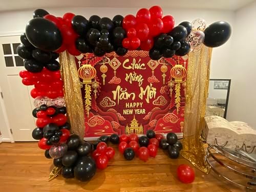 Happy Vietnamese New Year Backdrop 10x8FT 2026 Vietnamese Lunar New Year Photography Background 2026 TET Decorations Kids Family Photoshoot Studio Props - Image 4