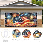 ANNA QUEEN Garage Door Banner 6x13FT, Large Patriotic Garage Door Cover with Flag & Fireworks Outdoor, Garage Decoration for Parties Home Decor - Image 4