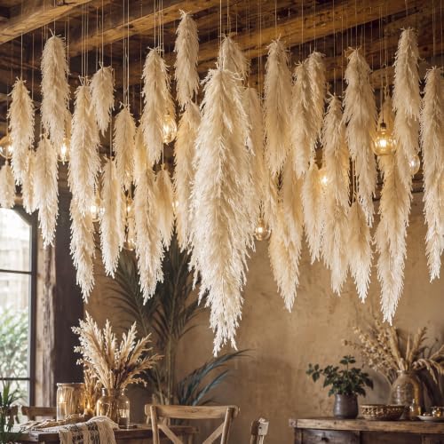 Lyrow 60 Pack Pampas Grass Garland Boho Wedding Decor Ceiling Reed Flowers by Lyrow