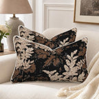 Set of 2 Chenille Throw Pillow Covers 12x20 Inches, Vintage Fall Maple Leaves Farmhouse Decor Cushion Covers Soft Autumn Decor for Sofa Living Room Bedroom Coffee Brown - Image 6