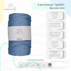 Makromecity Sparkle 2 Skeins of Polypropylene Macrame Cord 3mm x 131 Yards (394 feet) Premium Polyester Macrame Cord for Macrame Art & Crafts for Wall Hangings, Bags, Underplate, Rug - Image 3