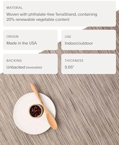 Chilewich Bamboo Placemats Set of 4, Round Woven Placemats - Image 4