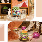 6pcs Votive Candle Holders, Mosaic Tealight Holder Stained Glass Tea Light, Colorful Handmade Candle Jars Aromatherapy Candle Lamp for Christmas, Wedding, Birthday Table Centerpiece Decor - Image 5