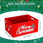 Namalu Christmas Hot Cocoa Bar Decor 11x8x5 in Wooden Storage Box, Red - Image 2