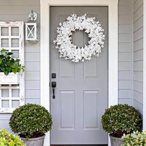 GTIDEA Summer Wreath, 24" Summer Door Wreath for Front Door Wreath, White - Image 4