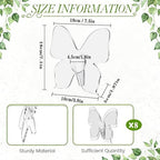 8 Pcs Butterfly Flower Vase, 8'' x 6'' Clear Acrylic Vase for Flowers, Clear Acrylic Butterfly Vase, Modern Art Vases for Home Decor Desktops Bookshelf Bedroom Living Room Wedding House Warming Gifts - Image 3