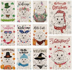 Seasonal Garden Flags Bichon Frise Double Sided Flags Set of 11 Holiday Farmhouse Indoor Outdoor Yard Lawn Christmas Gifts Decorations 12.5x18 Inch by GPGHEFlags