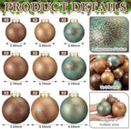 Yunlly 18 Pcs Neutral Christmas Ornaments Rustic Vintage Xmas Tree Decor - Image 3