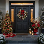 Valery Madelyn 20" Pre-Lit Christmas Wreath for Front Door with Lights - Image 4