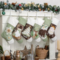LUBOT 6 Pack Christmas Stockings Set of 6 Large Family Xmas Stocking Embroidered 20" Rustic Farmhouse Country Classic Fireplace Hanging Holiday Decor by LUBOT