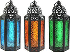 Vela Lanterns Decorative Indoor Moroccan Holder, Blue/Amber/Green, M, 3-PK - Image 6