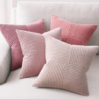 Topfinel Pink Throw Pillow Covers 22x22 Set of 4,Double-Design Decorative Throw Pillow Covers,Dustypink Soft Corduroy Home Decor Cushion Cases for Couch Living Room Bedroom and Sofa(55 * 55 cm) by Topfinel