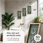 Tide and Tales 3d Green Wall Art, Wooden Botanical Wall Decor, Set of 3 - Image 2