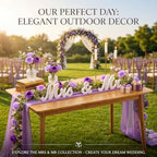 Canlierr 2 Pcs Large Mr & Mrs Sign with Artificial Flower Garland,Purple - Image 5