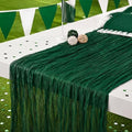 8 Pack Emerald Green Cheesecloth Table Runner 120 Inch Boho Wedding Decor by Fixwal