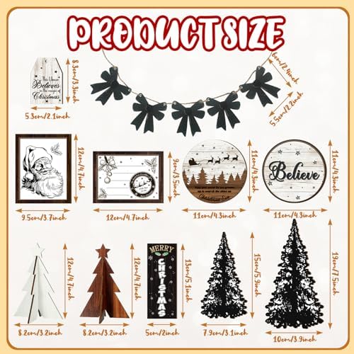 14 Pcs Halloween Tiered Tray Decor Set, Gnome Wood Table Signs (Modern) - Image 2