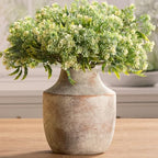 Mitt&Ditt Ceramic Flower Vase, 7.5 inch Off-White Farmhouse Rustic Vase, Handcrafted Weathered Pottery Vases, Small Flower Terracotta Vases for Home Decor, Living Room, Table, Shelf - Image 3