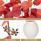 Fall Decor Artificial Eucalyptus Plant with Vase Autumn Leaf for Home Decor - Image 4