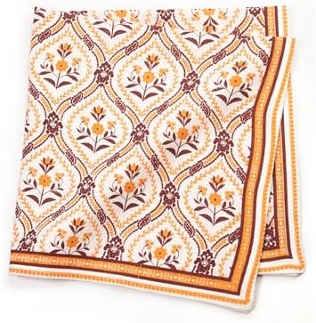 FINGERCRAFT Cloth Napkins Set of 12 Cotton Linen, 20x20 in, Damask Orange - Image 5