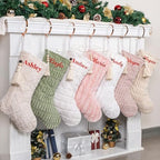GEX 2025 Personalized Christmas Stocking with Names 5 Pack Custom Name Soft Plush Faux Fur Stocking with Tassels 20 Inch Large Rustic Farmhouse Modern Xmas Stockings (Set of 5) - Image 2