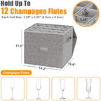 Kukikan Champaign Flute Storage Holder, Hard Shell, 2 Pack for 24 Glass - Image 2