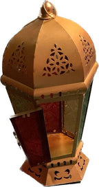 Moroccan Lantern with Fairy Lights - 11 Inch Tall, Glass, Metal, Ramadan Fanoos Decorations & Wedding Table Centerpiece - Image 3