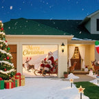 Christmas Garage Door Banner Cover – Santa Claus Sleigh & Reindeer Outdoor Holiday Mural, Large Waterproof Reusable Xmas Garage Decoration Backdrop for Party Décor, 8 x 7ft/2.4 x 2.1m - Image 5