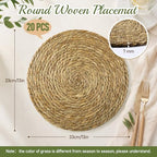 Colingmill 20 Sets 13 Inch Round Woven Placemats Bulk Farmhouse Boho - Image 2