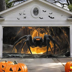 Halloween Garage Door Banner 6x13FT Giant Spider Cave Backdrop, Scary Glowing Eyes Horror Garage Door Cover Outdoor Halloween Decoration, Waterproof Haunted House Yard Porch Party Decor - Image 4